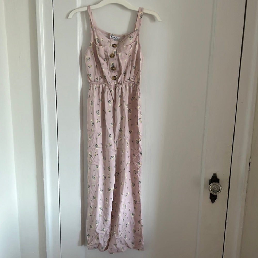 Pink floral girl’s jumpsuit